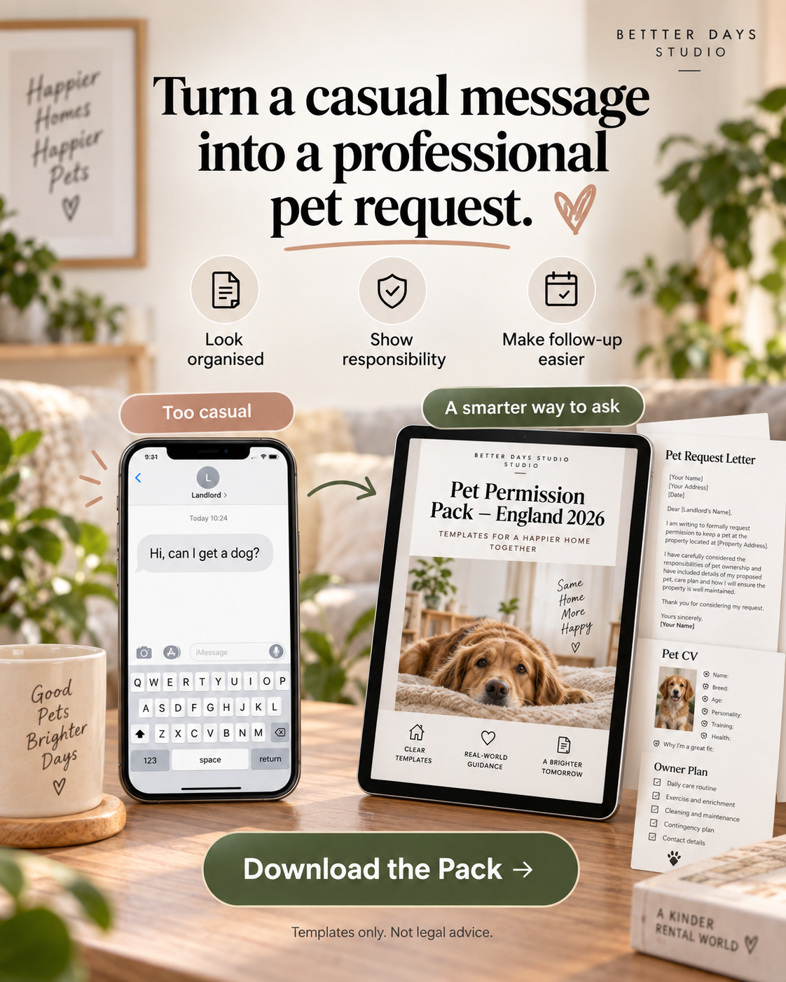Pet Permission Pack — England 2026 | Landlord Pet Request Templates